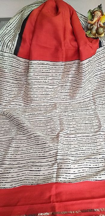Pure silk Block print saree uploaded by JAS TEXTILE on 11/23/2020