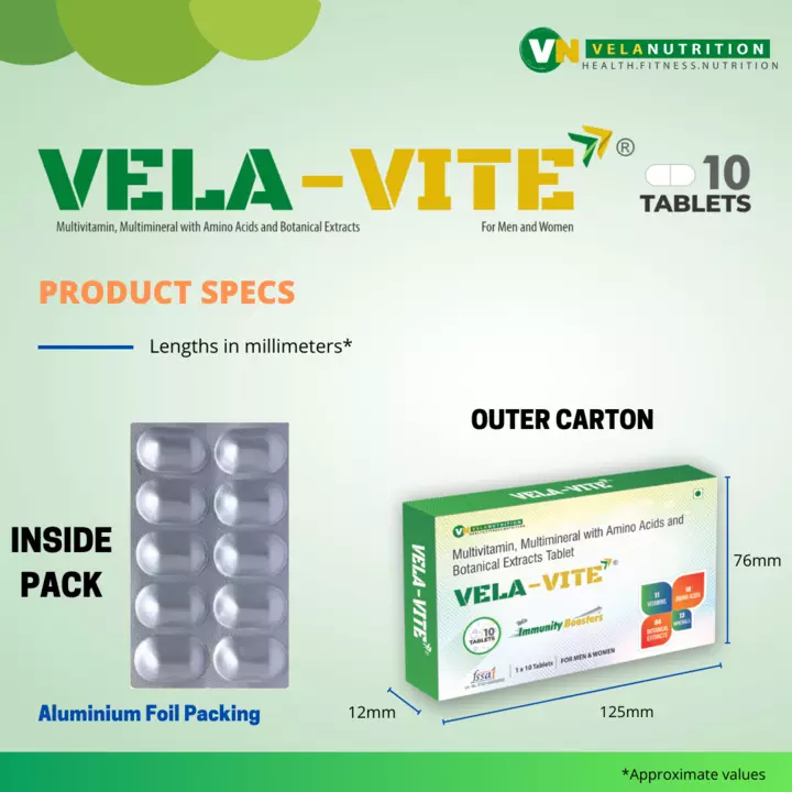 VELAVITE 10 Tab Pack uploaded by VELANUTRITION NUTRACEUTICALS on 8/11/2022