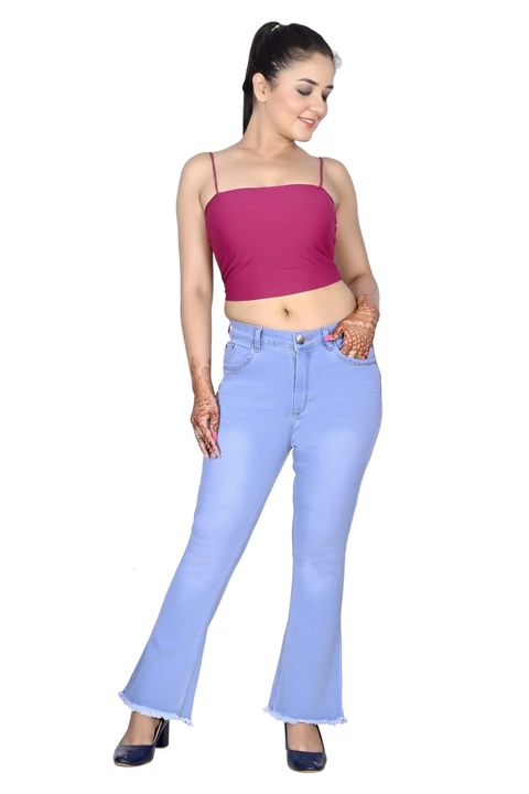 Bellbottom women jeans ice uploaded by business on 8/12/2022