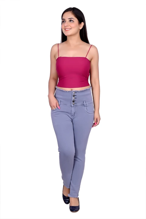 5 button women jeans grey uploaded by business on 8/12/2022