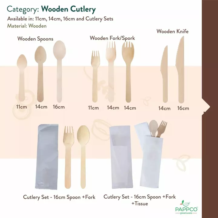 Wooden cutlery uploaded by Pappco Greanware on 8/12/2022