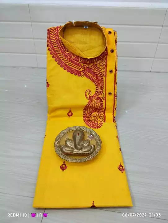 Cotton Panjibe Embotori Rs 410+Shippng Size 38.40.42.44.    1.Shippng  3  Pice Panjabi uploaded by Handloom product on 8/12/2022