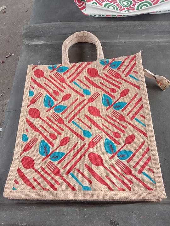 Printed Laminated jute lunch/ Shopping bag uploaded by business on 6/22/2020