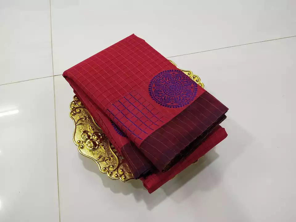 Checked sarees uploaded by Cotton sarees on 8/12/2022