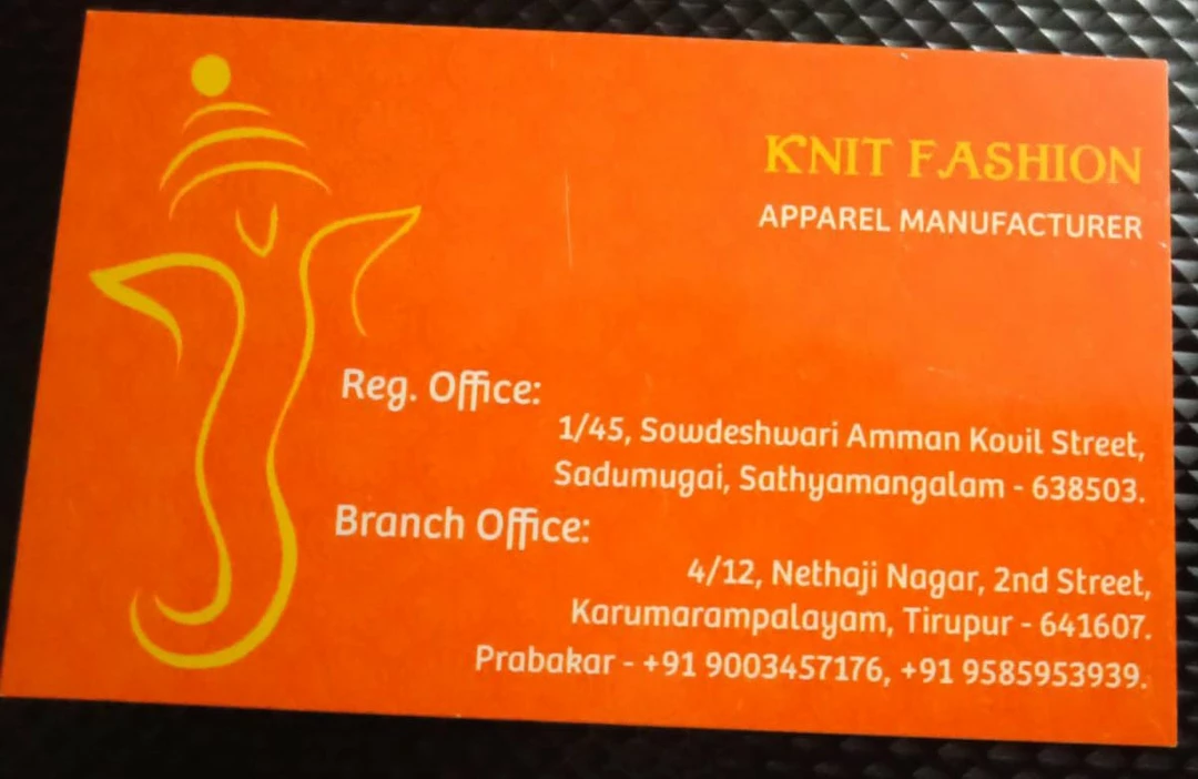 Visiting card store images of KNIT FASHION