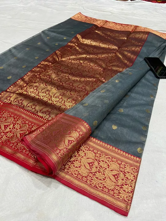 Order for -DM or whatshapp Chanderi handloom pure silk and soft saree . . material - ( uploaded by business on 8/12/2022