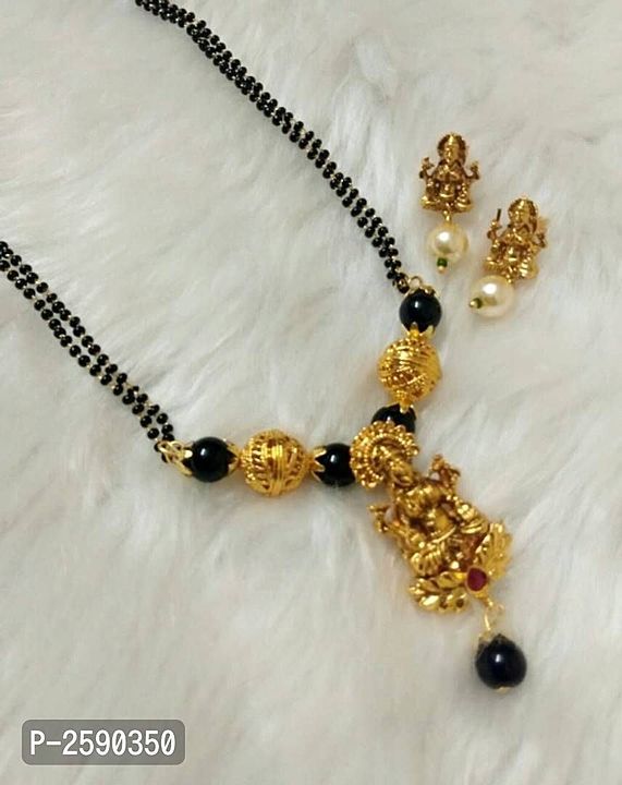 Gold plated mangalsutra with earrings uploaded by business on 11/24/2020