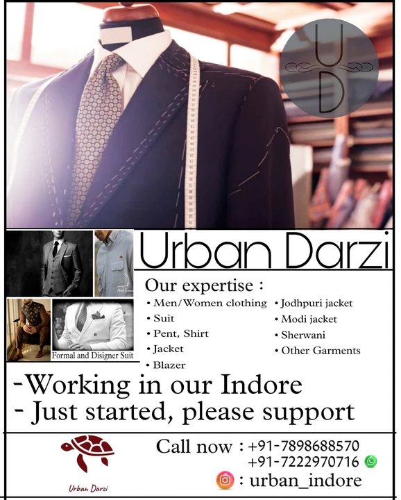 Visiting card store images of Urban Darzi