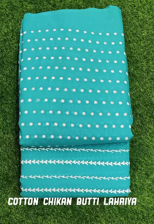 Post image 👉🏻 product name:
       Cotton pc chikan 
      Top bottom set(R)

👉🏻Width 44"

👉🏻Length 95cm

👉🏻Rs 80/- per mitter 
     20__20 mitter cut pack
Minimum order quantity 200 meters 

👉🏻stock fresh regular

👉🏻deal only advance
      Payment