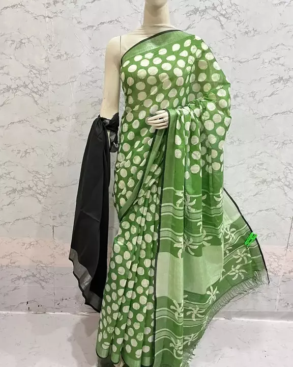 Cotton slub batik printed saree uploaded by SHADAB TEXTILE on 8/13/2022