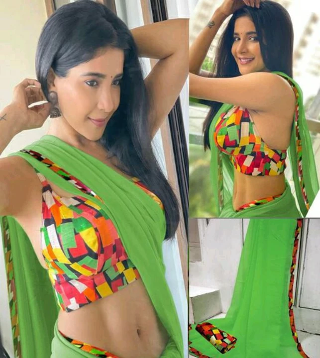 Keshvi green Georget saree. uploaded by business on 8/13/2022