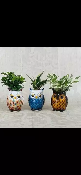 Owl planter set of 3 uploaded by Mandora Creations on 8/13/2022