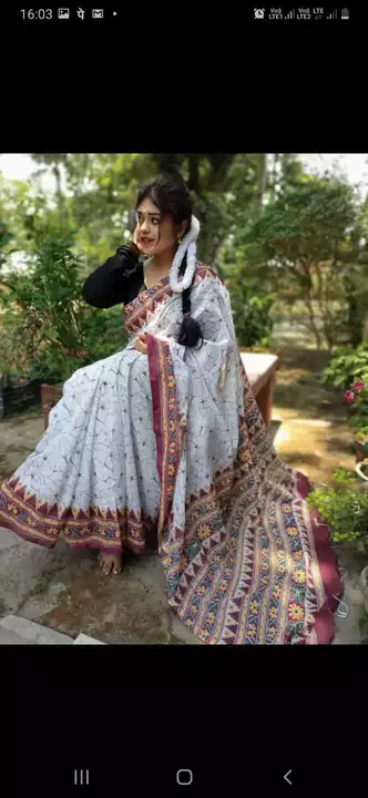 Post image Khadi cotton batik printed saree with bp
