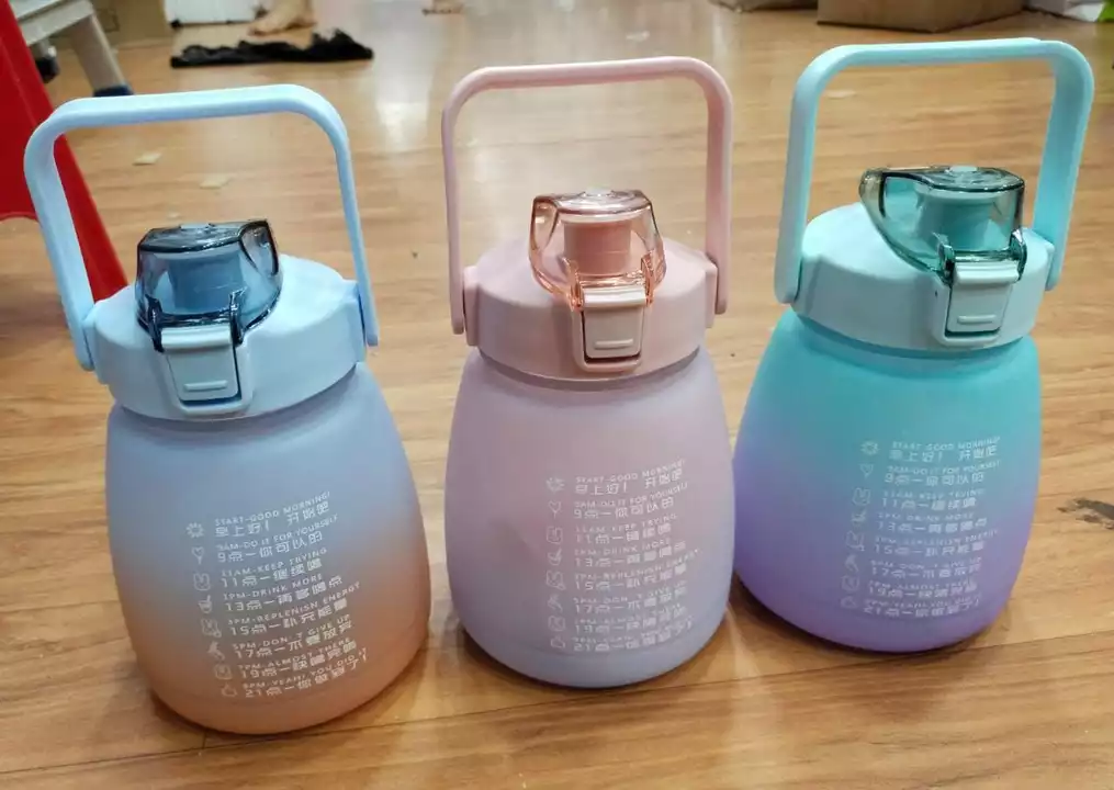 Post image 1300 ml 1 pcs sports water bottle female summer portable large capacity straw cupcut pot belly student children cups drinkware rate 470/-