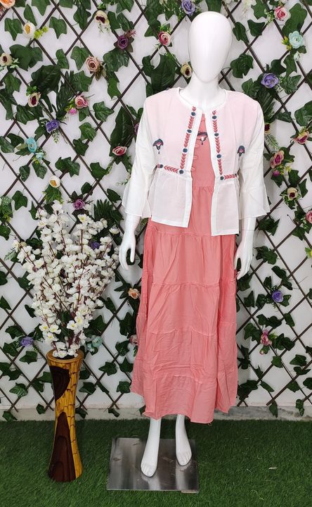 Rayon Embroidery Kurti gown with Jacket  uploaded by business on 8/13/2022