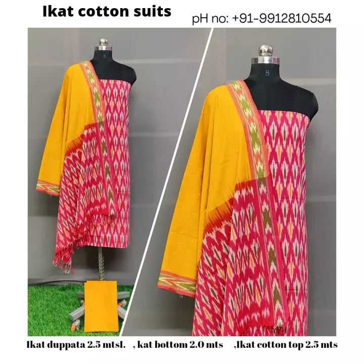 ikat cotton dress materials uploaded by business on 8/14/2022