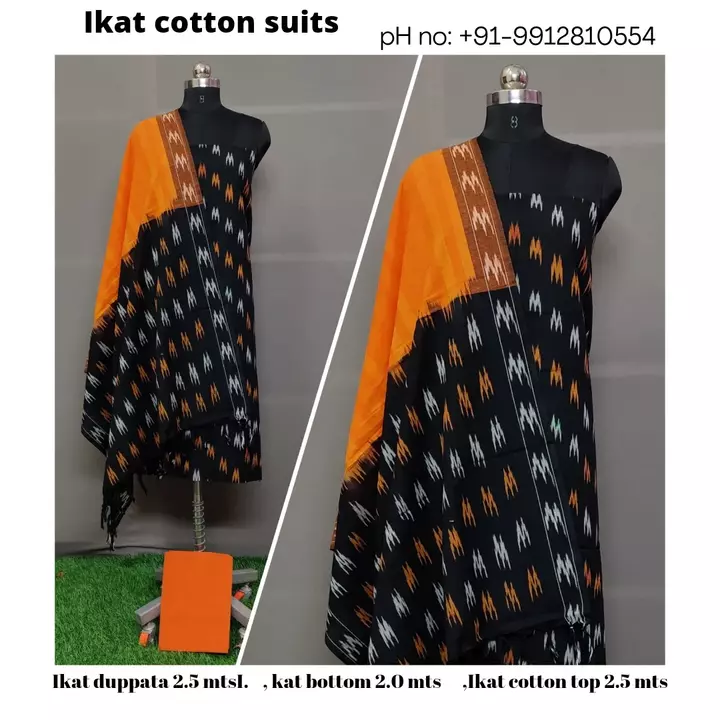 ikat cotton dress materials uploaded by business on 8/14/2022