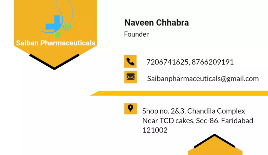 Visiting card store images of Saiban Pharmaceuticals