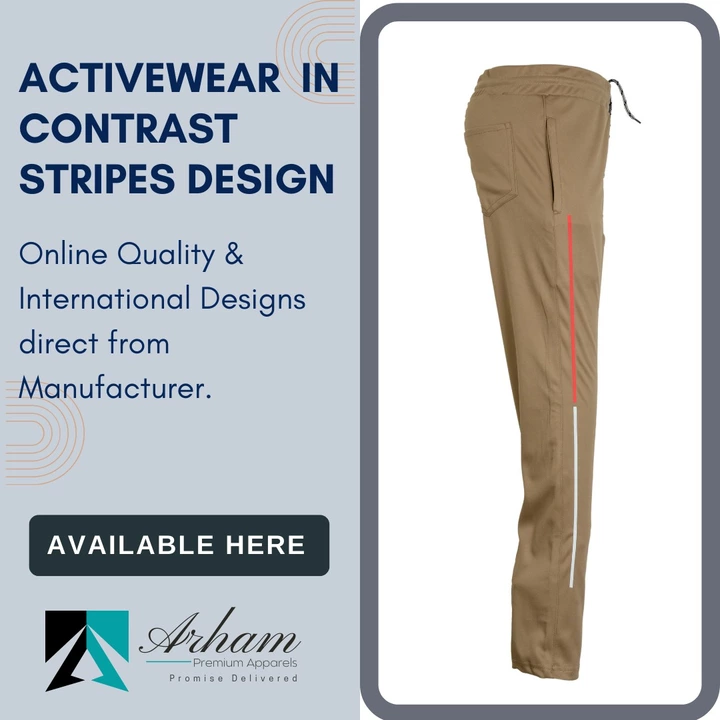 Activewear in Contrast Stripes Design uploaded by Arham Premium Apparels on 8/14/2022