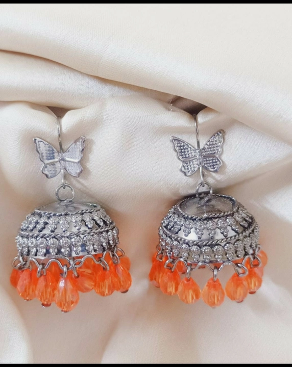 butterfly jhumki earrings  uploaded by kaizen arts on 8/14/2022