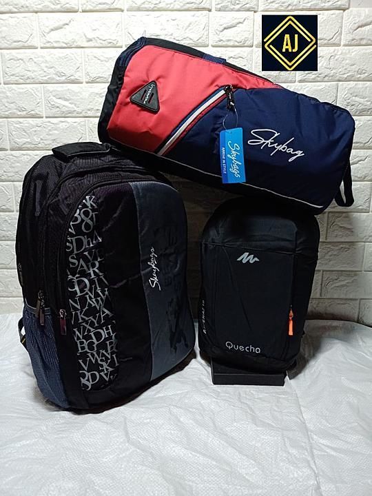 Post image *3pc COMBO*

_Skybag_

*Back pack *    With 4 compartment
*Quechua bag * with good quality
*Gym bag *   With shoe pocket

*THE BEST QUALITY*

*Limited stock *

*Special zone extra shipping *