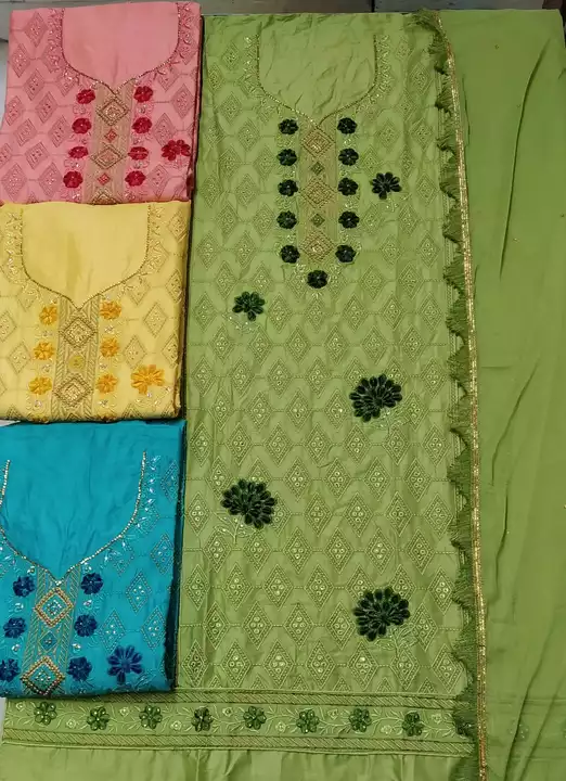 100% pure cotton dupatta suits  uploaded by New faishion collection on 8/14/2022