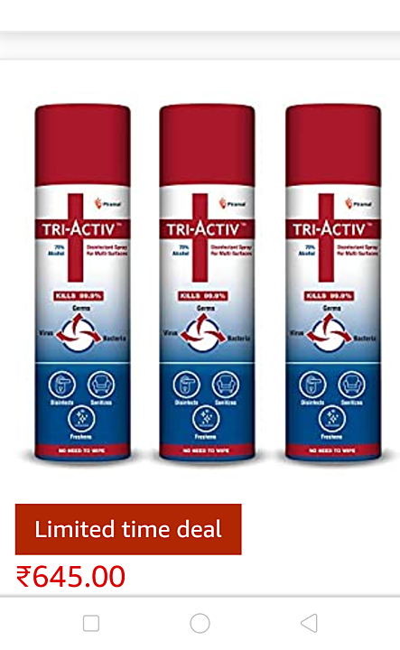 Post image Tri Activ Disinfectant Spray 500 ml - Pack of 3