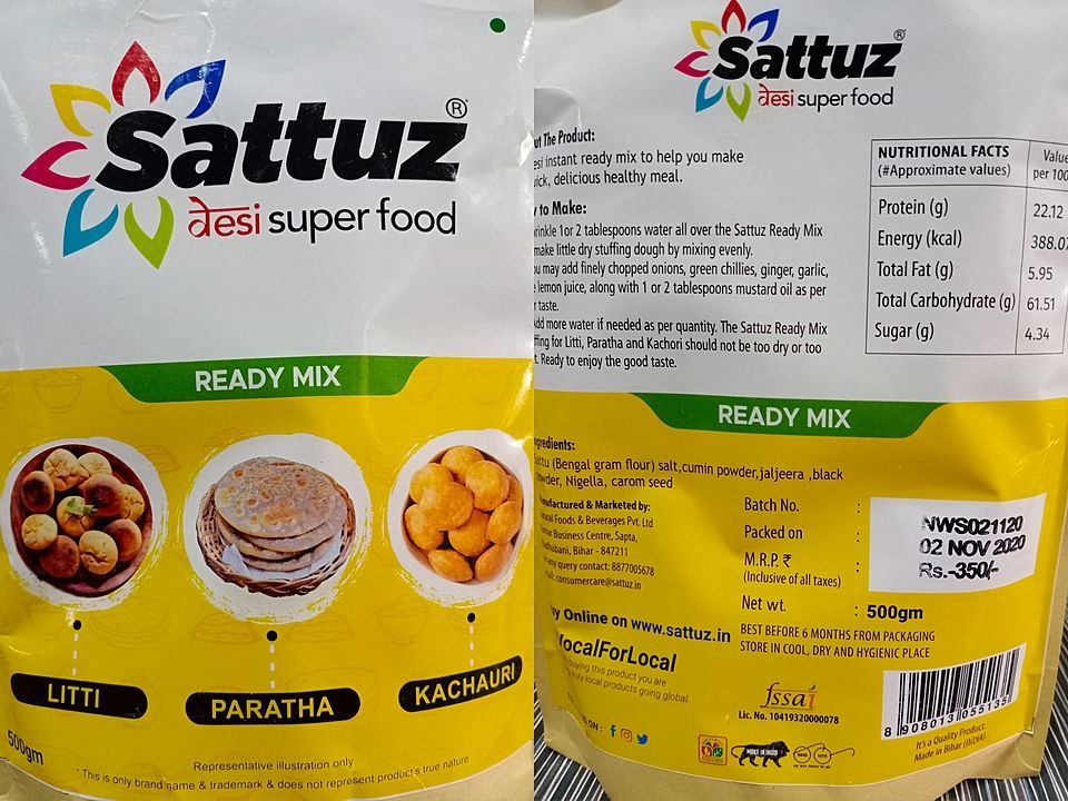 Sattuz - Ready Mix ( Litti, Paratha, Kachauri)  uploaded by business on 11/25/2020