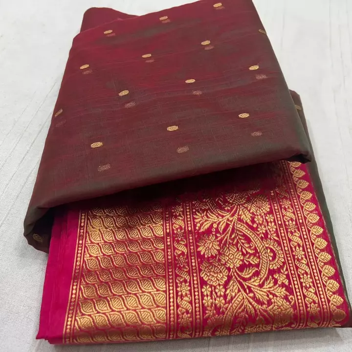Chanderi handloom katan silk nakshi border saree uploaded by Handmade chanderi sarees on 8/15/2022