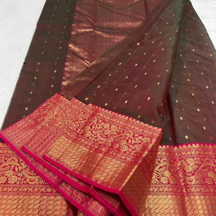 Chanderi handloom katan silk Nakshi border saree uploaded by business on 8/15/2022