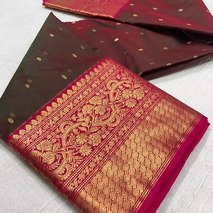 Chanderi handloom katan silk Nakshi border saree uploaded by Handmade chanderi sarees on 8/15/2022