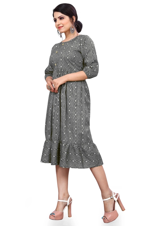 Women Printed Rayon Flaired Kurti uploaded by business on 8/15/2022