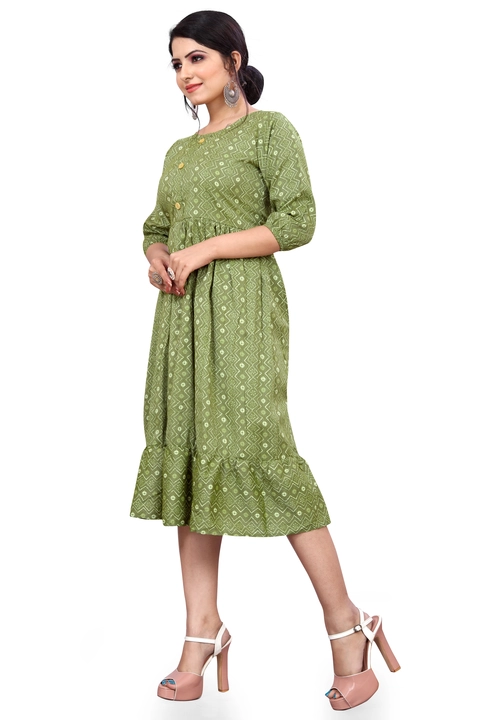 Women Printed Rayon Flaired Kurti  uploaded by business on 8/15/2022