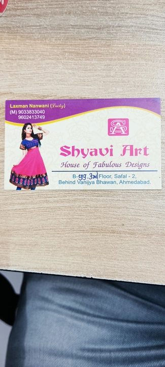 Visiting card store images of SHYAVI ART