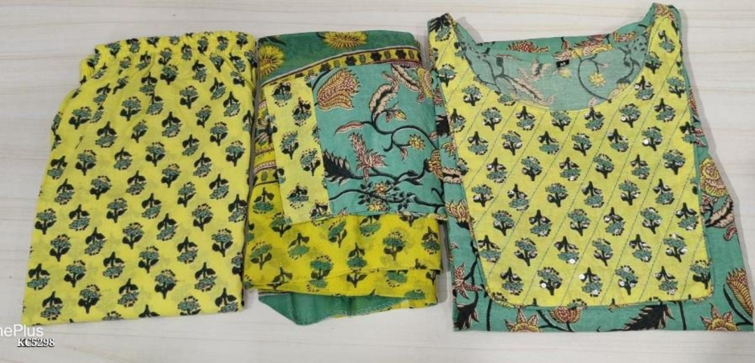 Cotton printed kurti and pant with dupatta  uploaded by GC india on 8/15/2022
