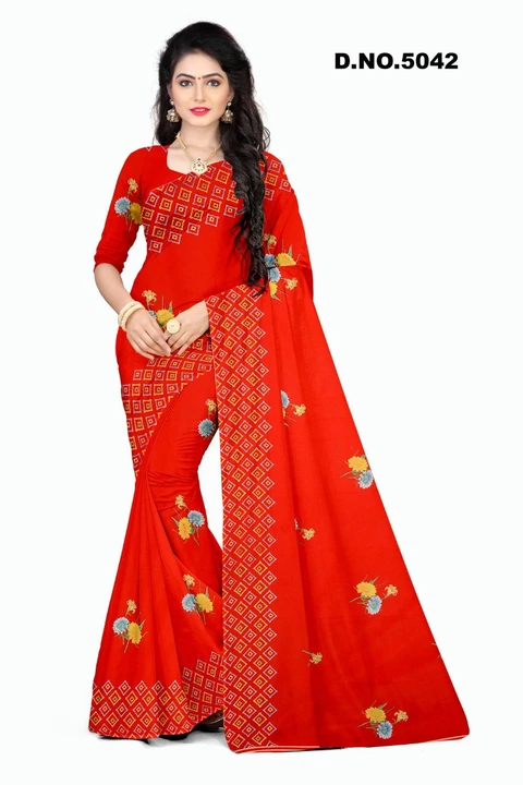 Waitles padding printed sarees  uploaded by business on 8/15/2022