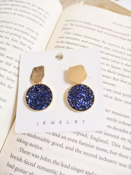 shiny blue earrings  uploaded by kaizen arts on 8/15/2022