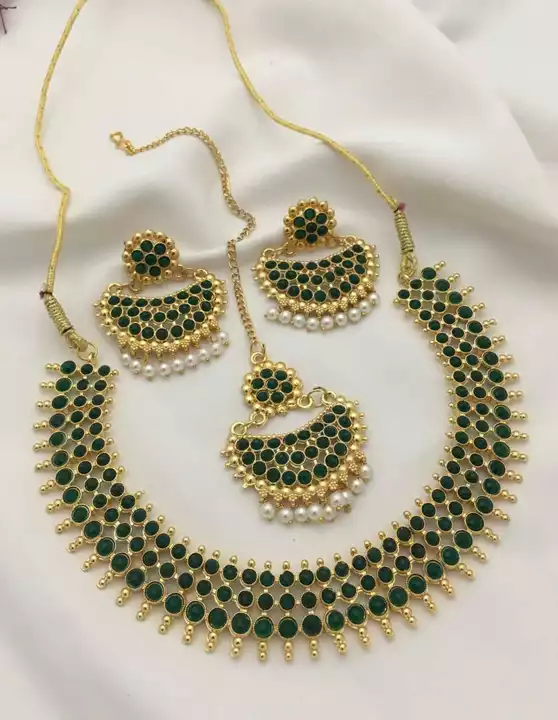 💍💍💍💍💍💍💍💍 INDIAN JEWELLERY *Necklace, earrings, mang tika* *navratri special* uploaded by SN creations on 8/15/2022