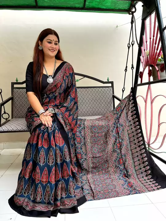 Modal silk saree uploaded by Ajrakh_cotton on 8/15/2022