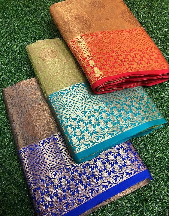 Post image New Arrivals in wedding collections!!
Fabric Details-pure zari weaving silk with beautiful self weaving design comes with contrast weaving border &amp; rich contrast pallu &amp; brocade blouse!!
Order @ 8777453062/9163356527