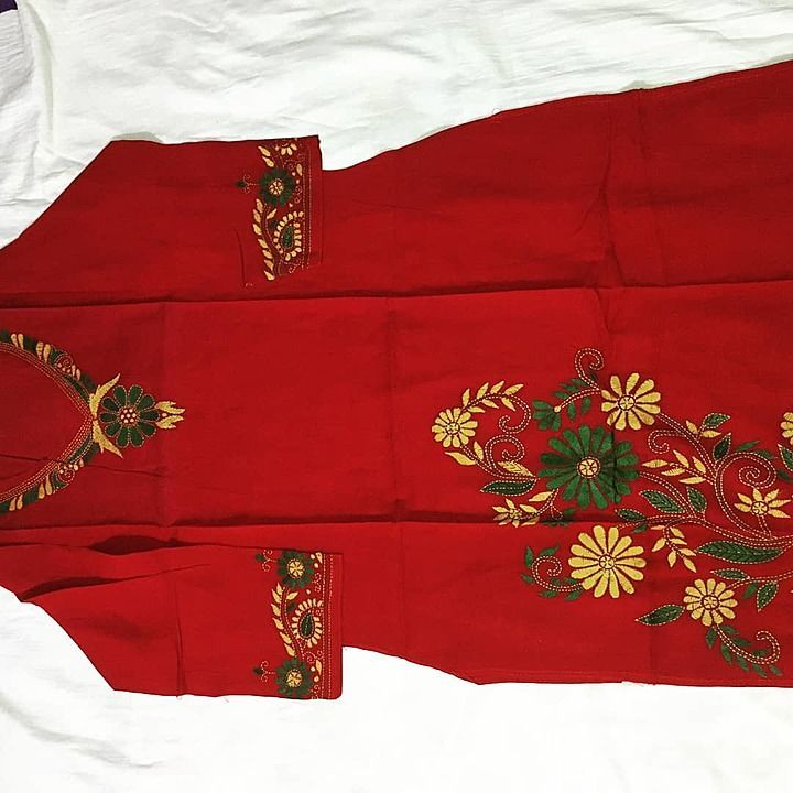 Hand embroidered cotton kurti uploaded by business on 11/25/2020