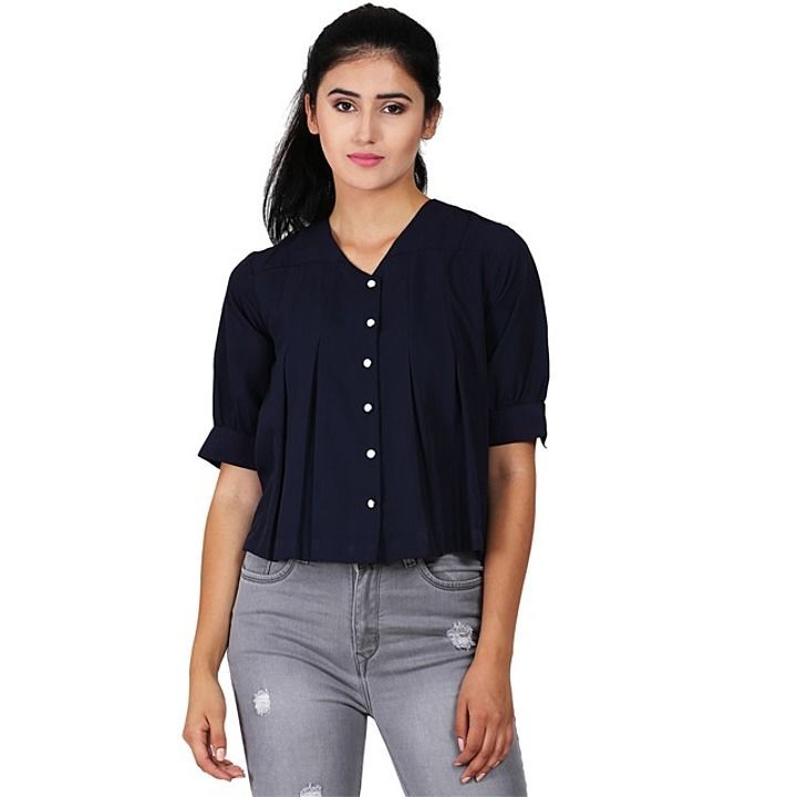 Navyblue cerep top uploaded by business on 11/25/2020