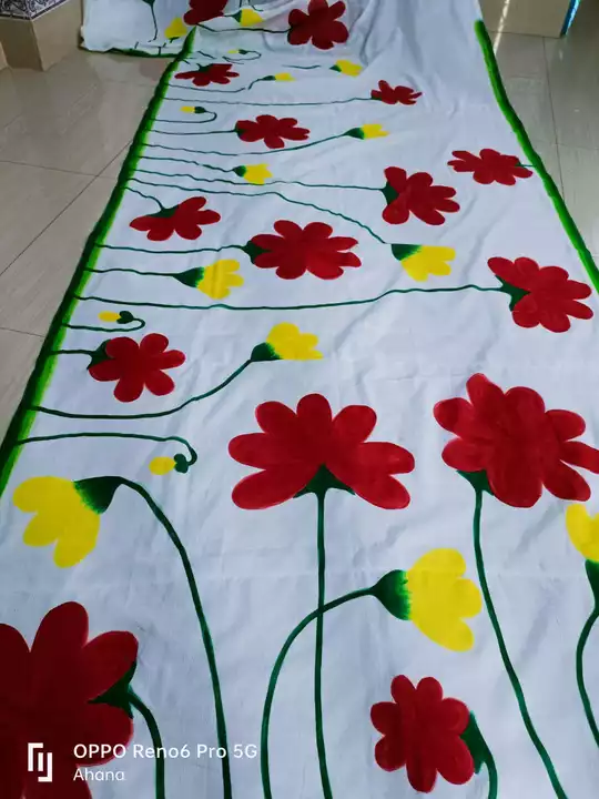 Hand printing boutique saree  uploaded by business on 8/16/2022