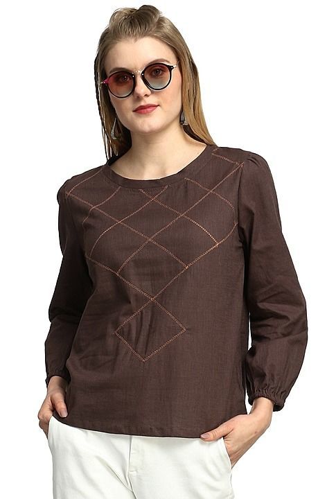 SGF11- Brown cotton top uploaded by Shree Ganesh fashion on 11/25/2020
