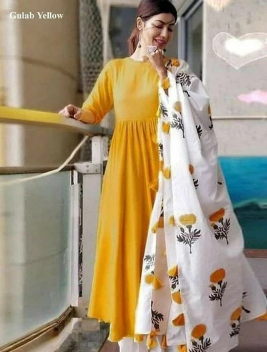 Rayon Kurti Plazzo And Dupatta uploaded by HAJRA KHAN ALL IN ONE SHOP AND HOME on 8/16/2022