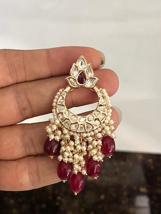 Kundan with Beads Earring... Shipping extra uploaded by business on 11/25/2020