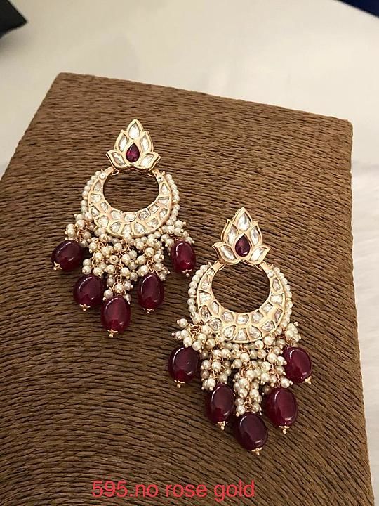 Kundan with Beads Earring... Shipping extra uploaded by JAM Rising Hub on 11/25/2020
