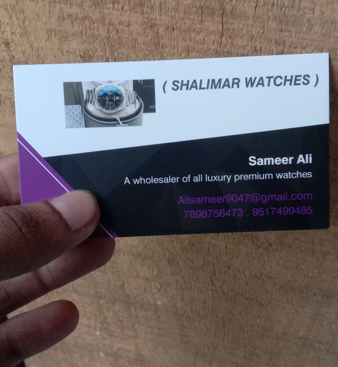 Visiting card store images of Shalimar Watches