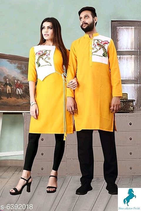 Elite Trendy Designer Slub Cotton Couple Kurtis Vol 1

Fabric: Men's Kurti - Slub Cotton , Women's - uploaded by Upanshu collection Private limite on 6/23/2020