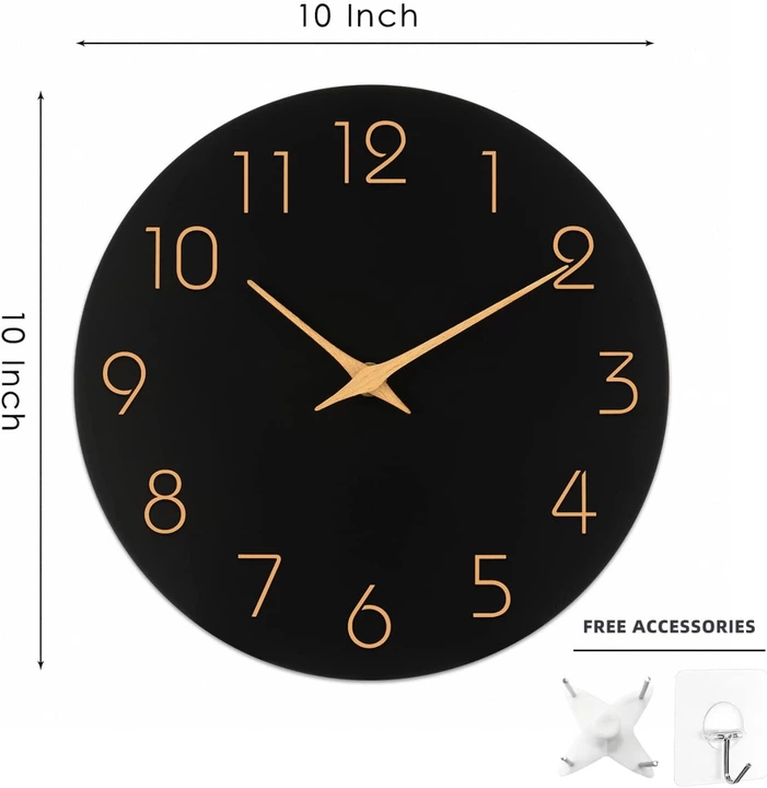 TEX-RO Wall Clock 10 Inch Black Wall Clock for Home Battery Operated Simple Minimalist Style Rose Go uploaded by tradexindia on 8/17/2022